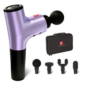 Hi5 Nova-1 Ultra Quiet Deep Tissue Percussion Vibration Massage Device with 4 Attachment Heads and Nylon Bag (5 colours)