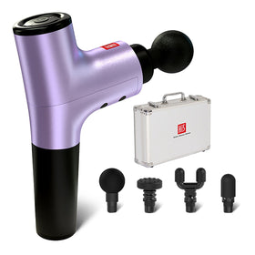 Hi5 Nova-1 Ultra Quiet Deep Tissue Percussion Vibration Massage Device with 6 Attachment Heads and Aluminium Carrying Case (5 colours)