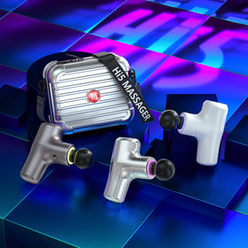 Hi5 General 4 Heads Vibrating Massage Gun Muscle Relief Handheld Percussion Massage Device(Hard Case, 3 colours)