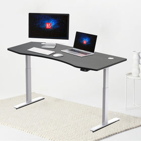 Hi5 Standing Desk with Ez Ergonomic Shape Table Top for Home Office Workstation with 4 colour options (UK Plug) Different sizes + Colours
