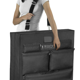 Master Massage 73cm Sereno Memory Foam Portable Massage Table Beauty Bed Black Upholstery with Mahogany Legs