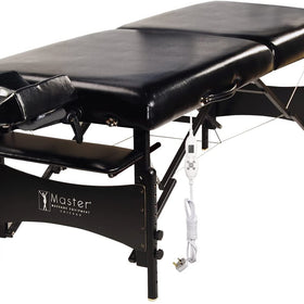 Master Massage 70cm GALAXY Massage Table with THERMA-TOP Built-In Adjustable Heating System, Sophisticated Black on Black Color Theme!