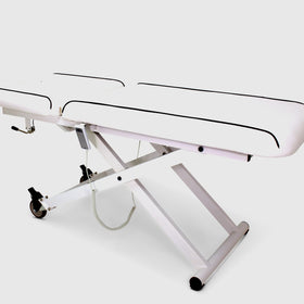 Excel Standard Electric Couch - White with Grey Piping (Express Delivery)