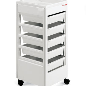 REM Studio Trolley White with Flat Top Tray
