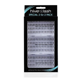 Triple- Medium Black Individual Flare lashes (76 x3) - 